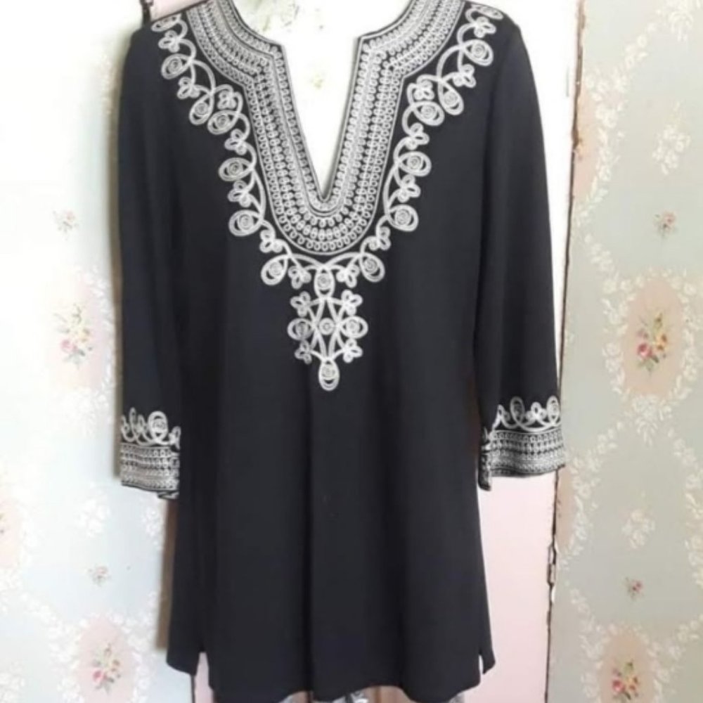 I.N.C. Boho Embroidered Tunic Cotton